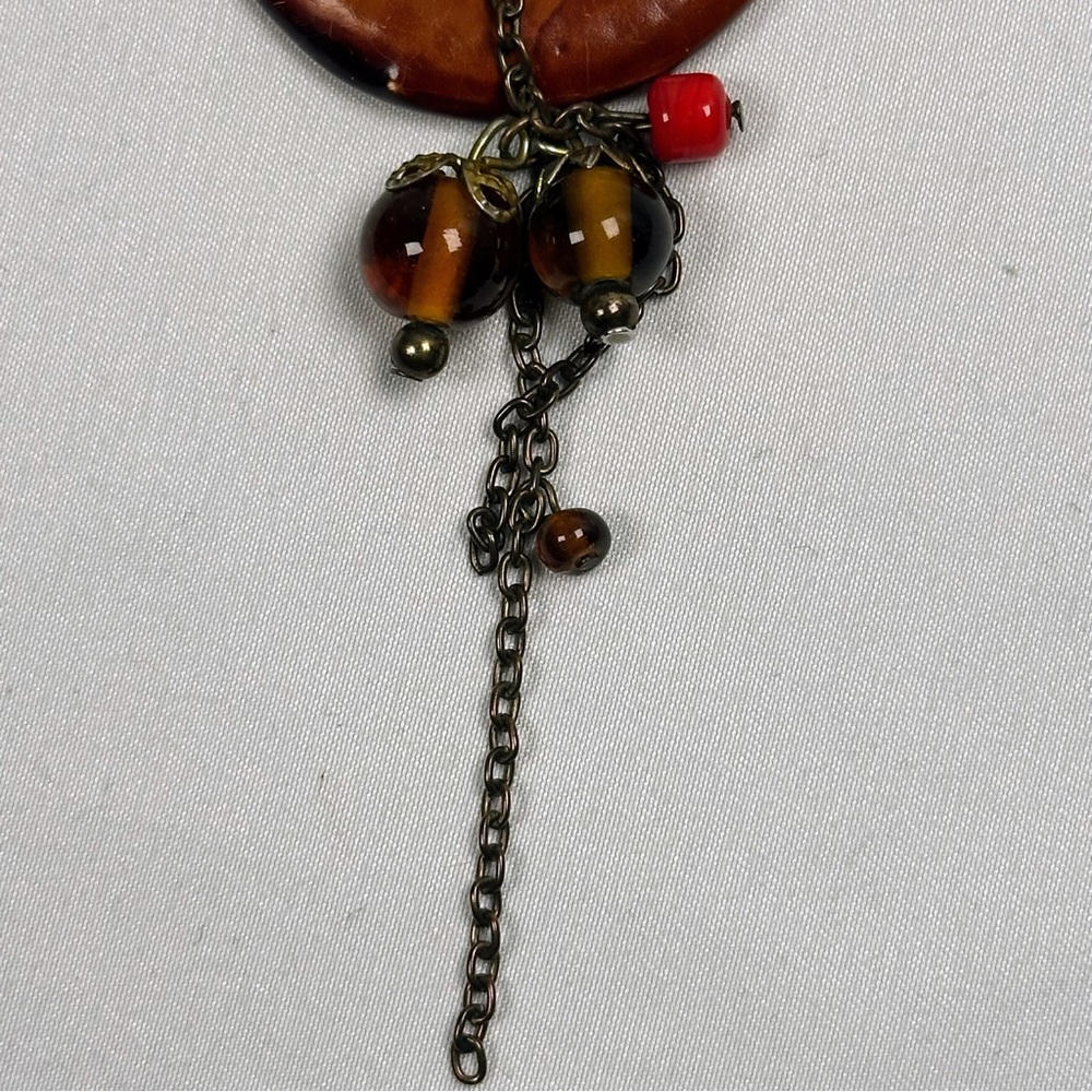 Women’s Brown and Orange Dangle Earrings - Picture 8 of 9
